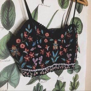 embroidered crop top